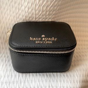 Kate Spade Black Leather Jewelry Travel Case